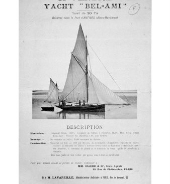 Объявление о продаже яхты Ги де Мопассана «Милый друг»