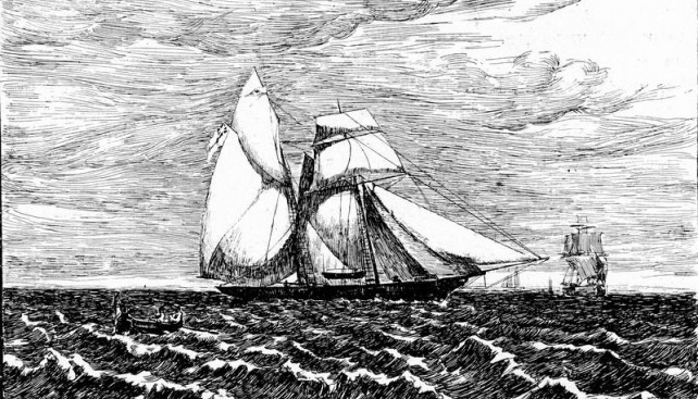 Яхта "Рогнеда". Рисунок из журнала "Рулевой", 1913 г.