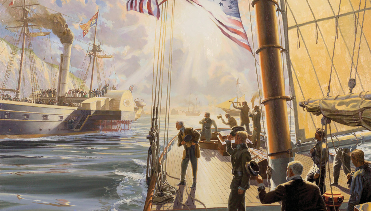 «Америка» приветствует королеву Викторию. Худ. Росс Крамер