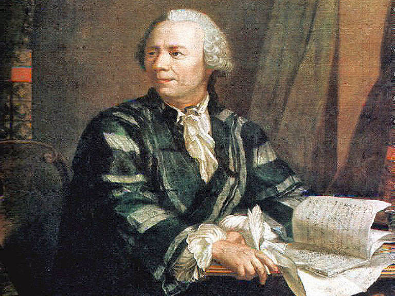 Портрет Леонарда Эйлера, выполненный Якобом Хандманном. 1756 г.