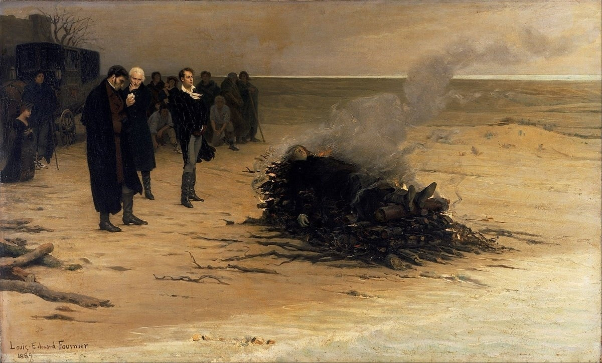 Похороны Шелли (1889 г.). Художник Луи Эдуард Поль Фурнье
