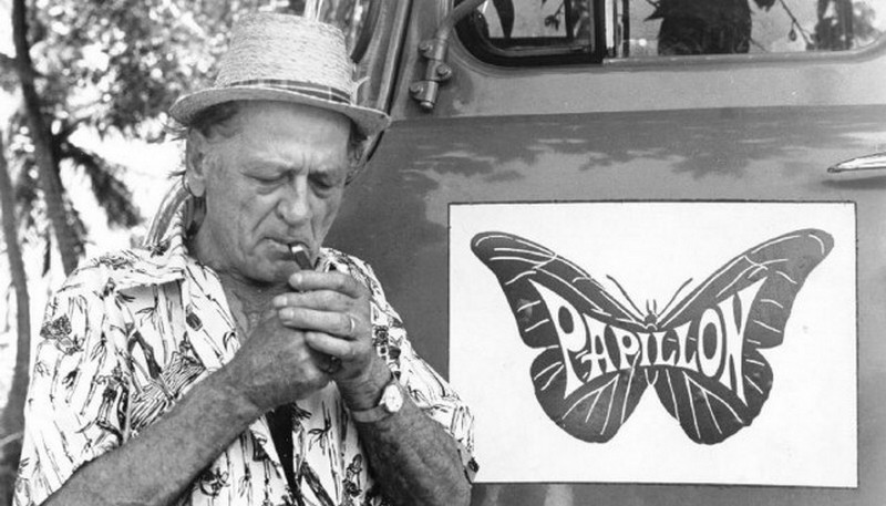 Анри Шарьер во время съемок фильма «Мотылек» (Papillon), Французская Гвиана. 1973 г.