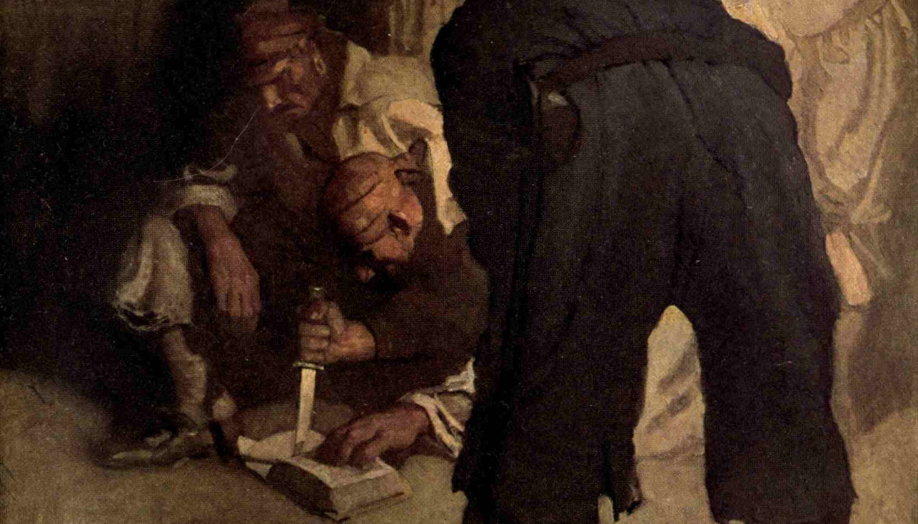 Пираты готовят черную метку. Художник Ньюэлл Уайет, 1911 г.