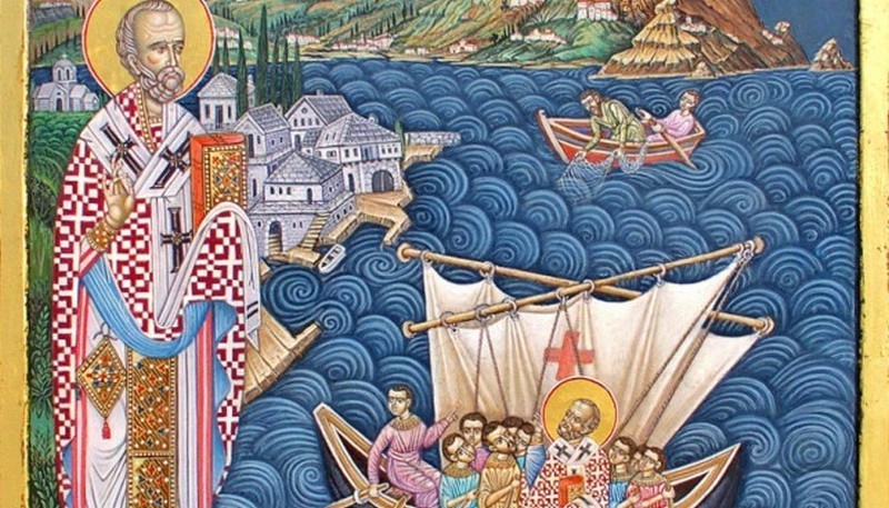 Святой Николай благославляет моряков