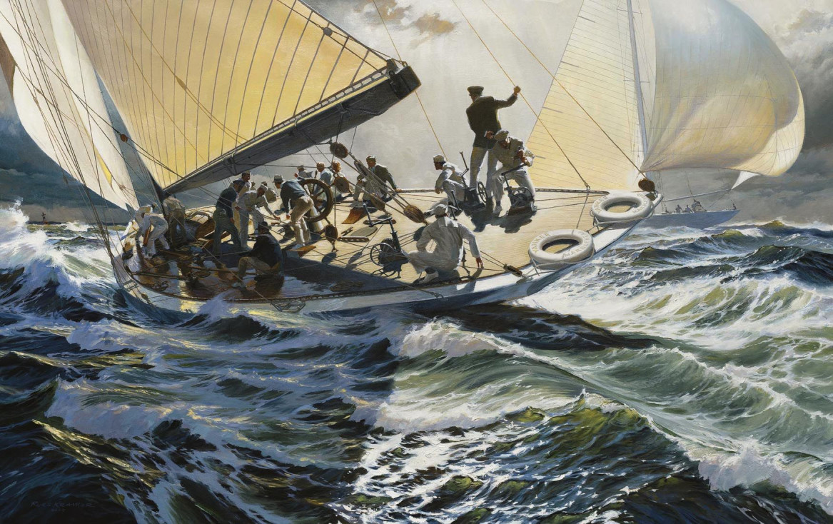 Картина Русса Крамера «Гонки на Кубок «Америки» 1934 года»