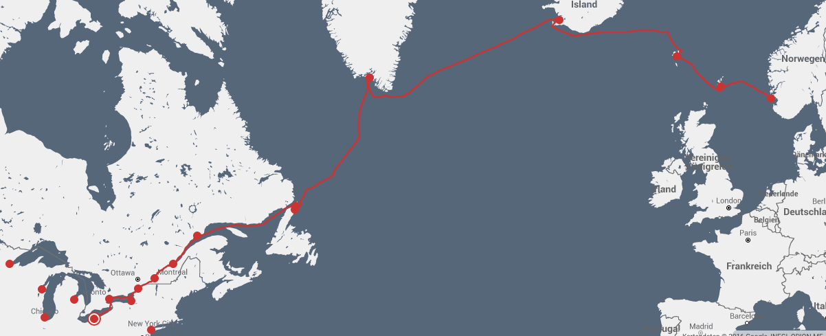 Маршрут судна