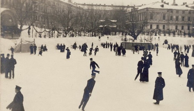 Каток яхт-клуба на Пироговском бульваре. 1900-е гг.