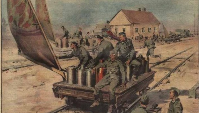 Немецкий «парусный поезд» на железной дороге Хайфа-Афула. 1916 г.