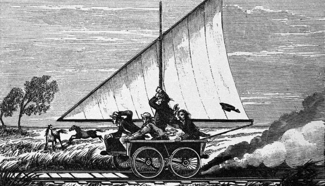 «Сухопутный корабль Бескома», использовавшийся на Канзасо-Тихокеанской дороге. 1839 г.