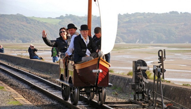 Реплика sailbogie XIX века на Ffestiniog Railway в Северном Уэльсе. 2005 г.