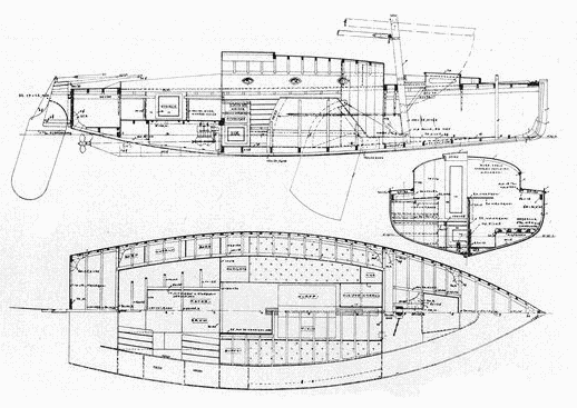 «Tümmler»: чертежи из журнала Die Yacht, №50/1929