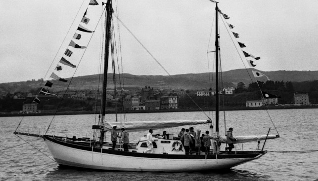 Яхта Чайлдерса, ставшая госсобственностью, возвращается из Англии в Ирландию. 1961 г.