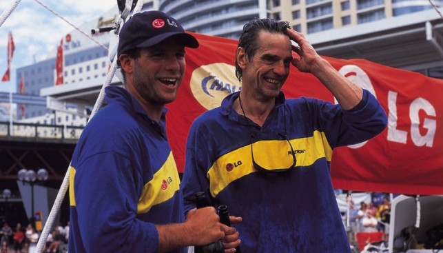 С Конрадом Хамфрисом на финише гонки BT Global Challenge в Сиднее 26 февраля 2001 г.