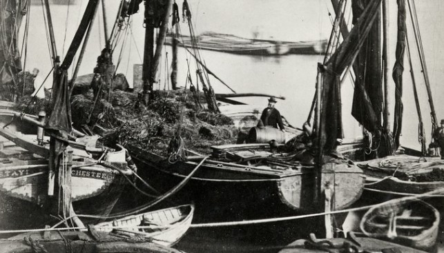 Главной угрозой для яхт на Темзе были неповоротливые тяжелогруженые барки
