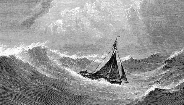 «Орион» борется со штормом в сентябре 1868 года. Иллюстрация из книги Down Channel