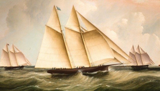 Старт трансатлантической гонки 1866 года. Художник Джеймс Э. Баттерсворт, 1867 г.