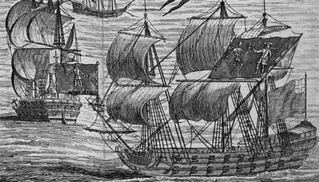 Корабли Черного Барта Роджерса. Гравюра XVIII в.
