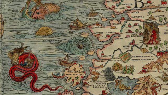 Водоворот на старинной карте 1539 г.